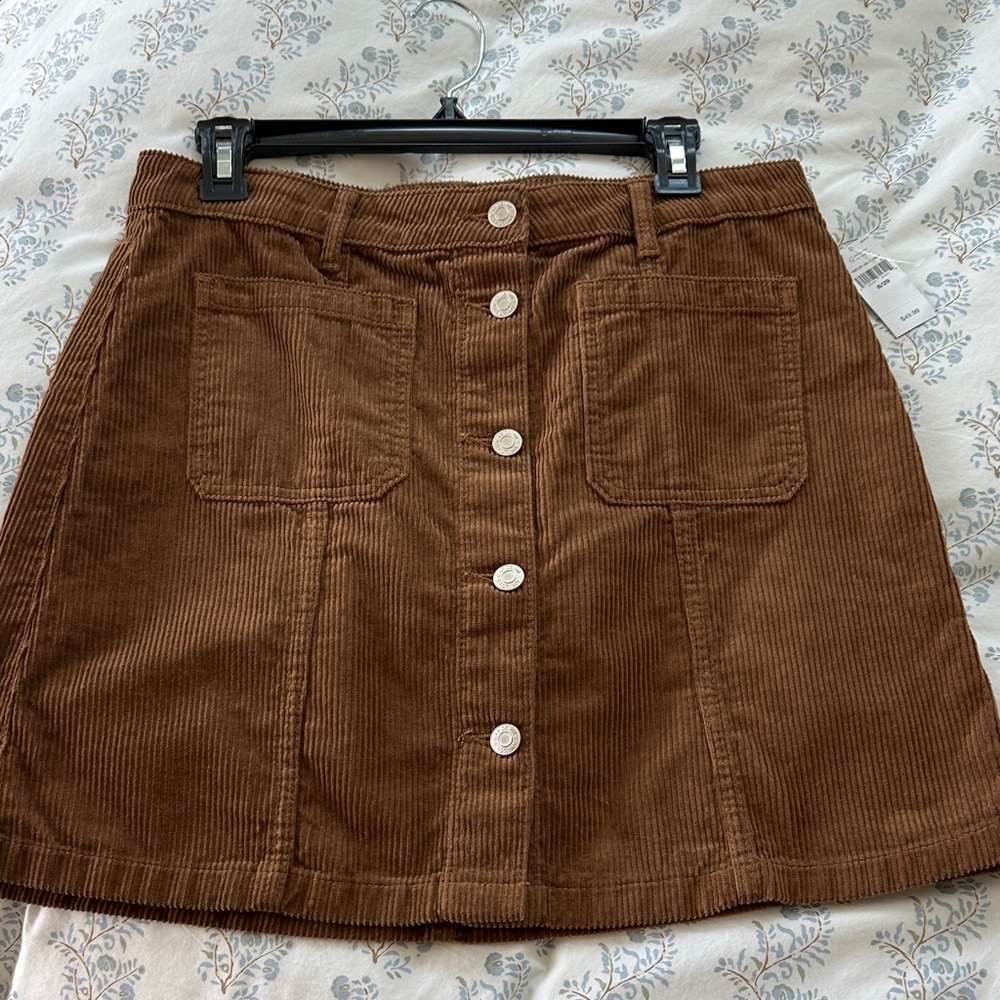 GAP Brown Corduroy Button-Front Skirt